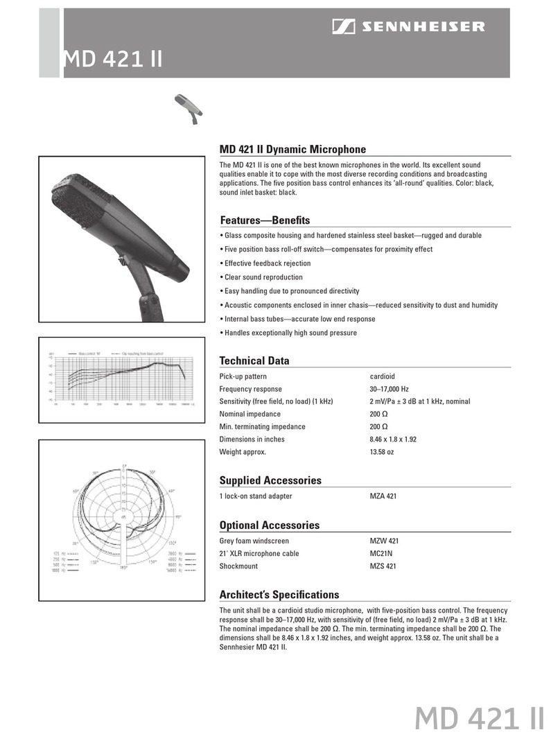 Sennheiser MD 421-II Product sheet