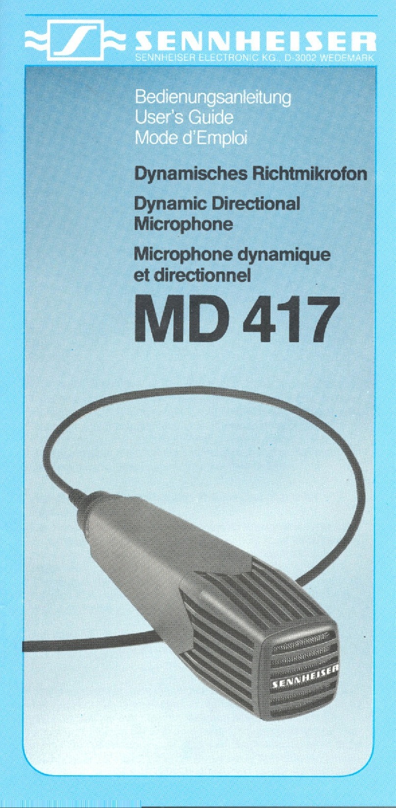 Sennheiser MD 417 manual