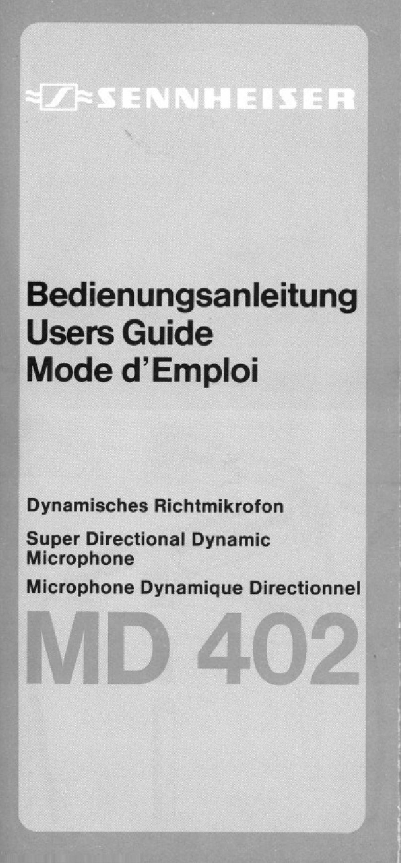 Sennheiser MD 402 manual