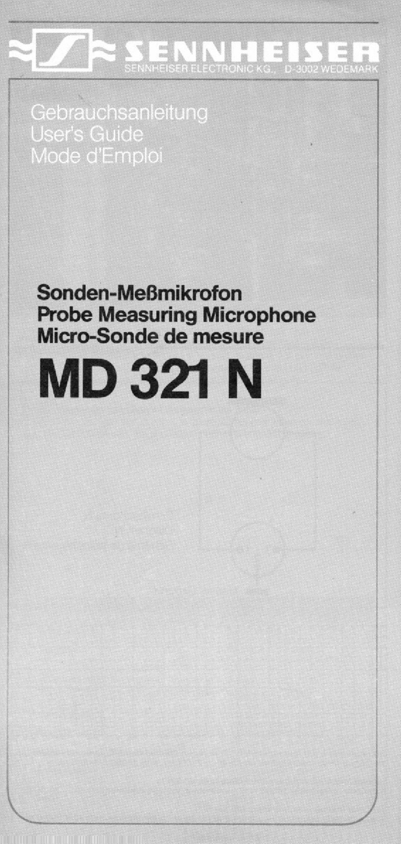 Sennheiser MD 321 N manual