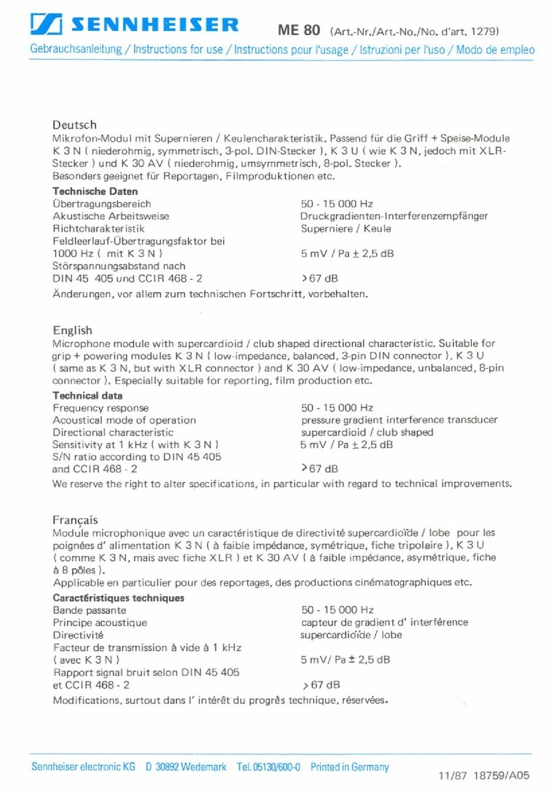 Sennheiser ME 80 Instructions for use