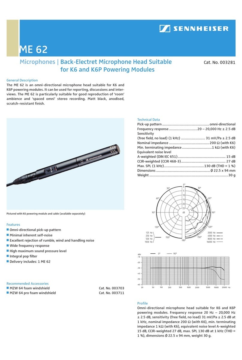 Sennheiser ME 62 datasheet