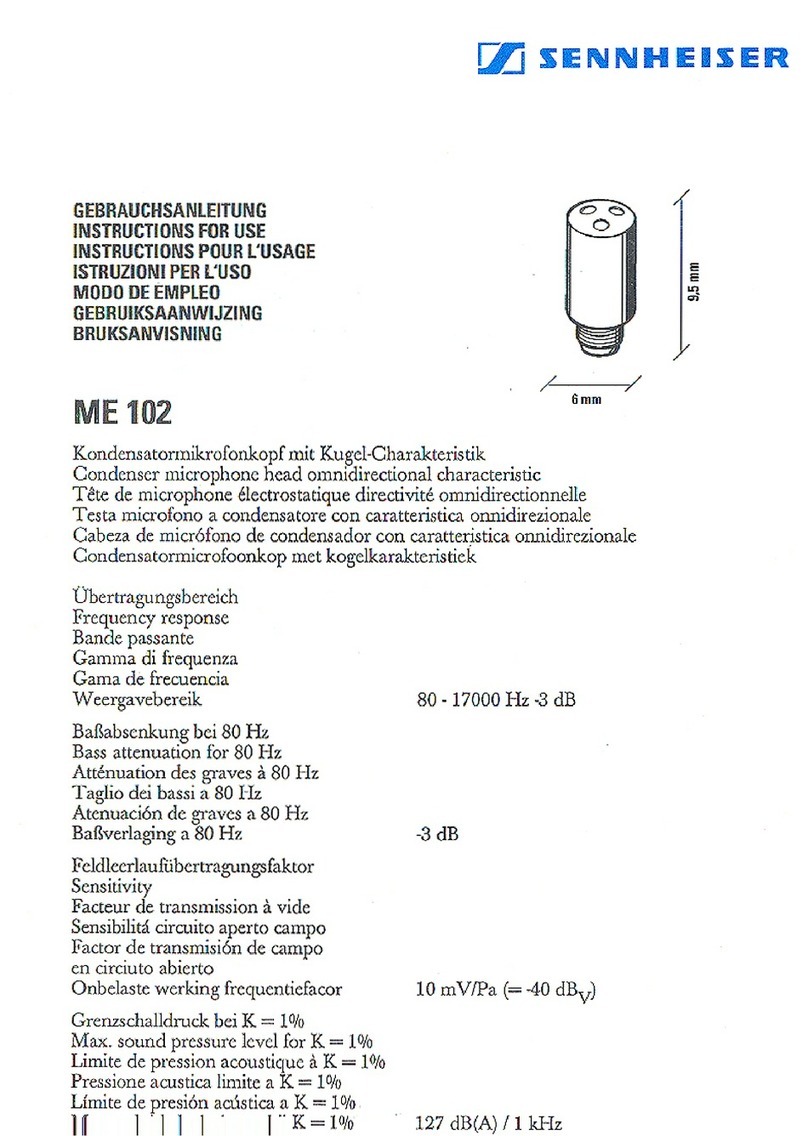 Sennheiser ME 102 manual