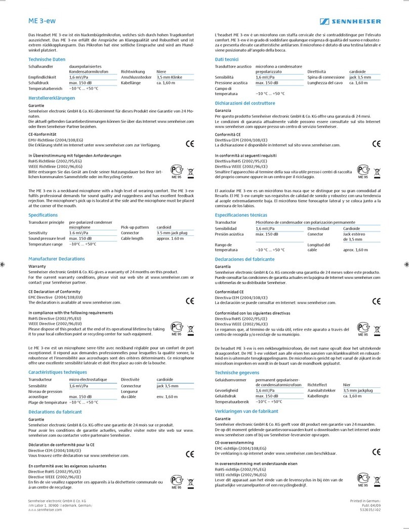 Sennheiser ME 3-EW User manual