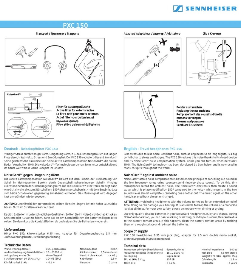 Sennheiser PXC 150 - 01-06 instructions