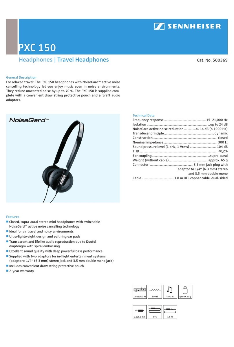 Sennheiser PXC 150 datasheet