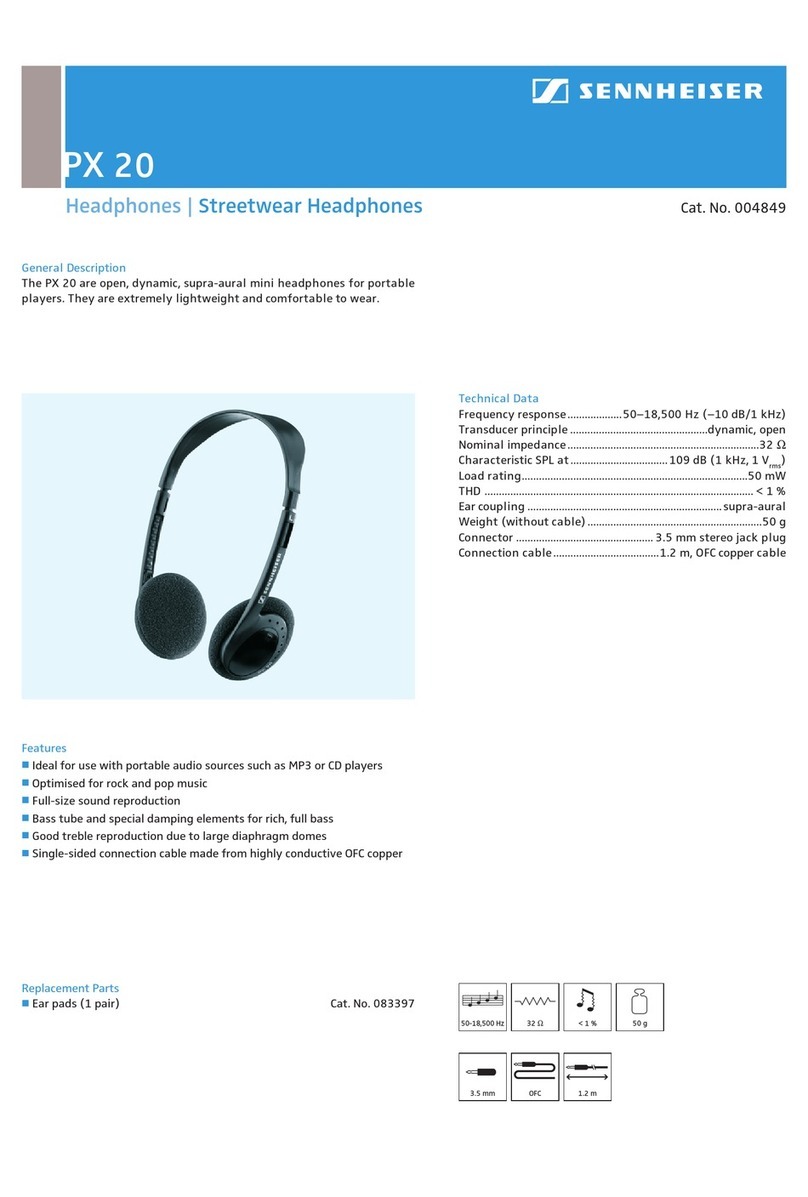 Sennheiser PX 20 datasheet