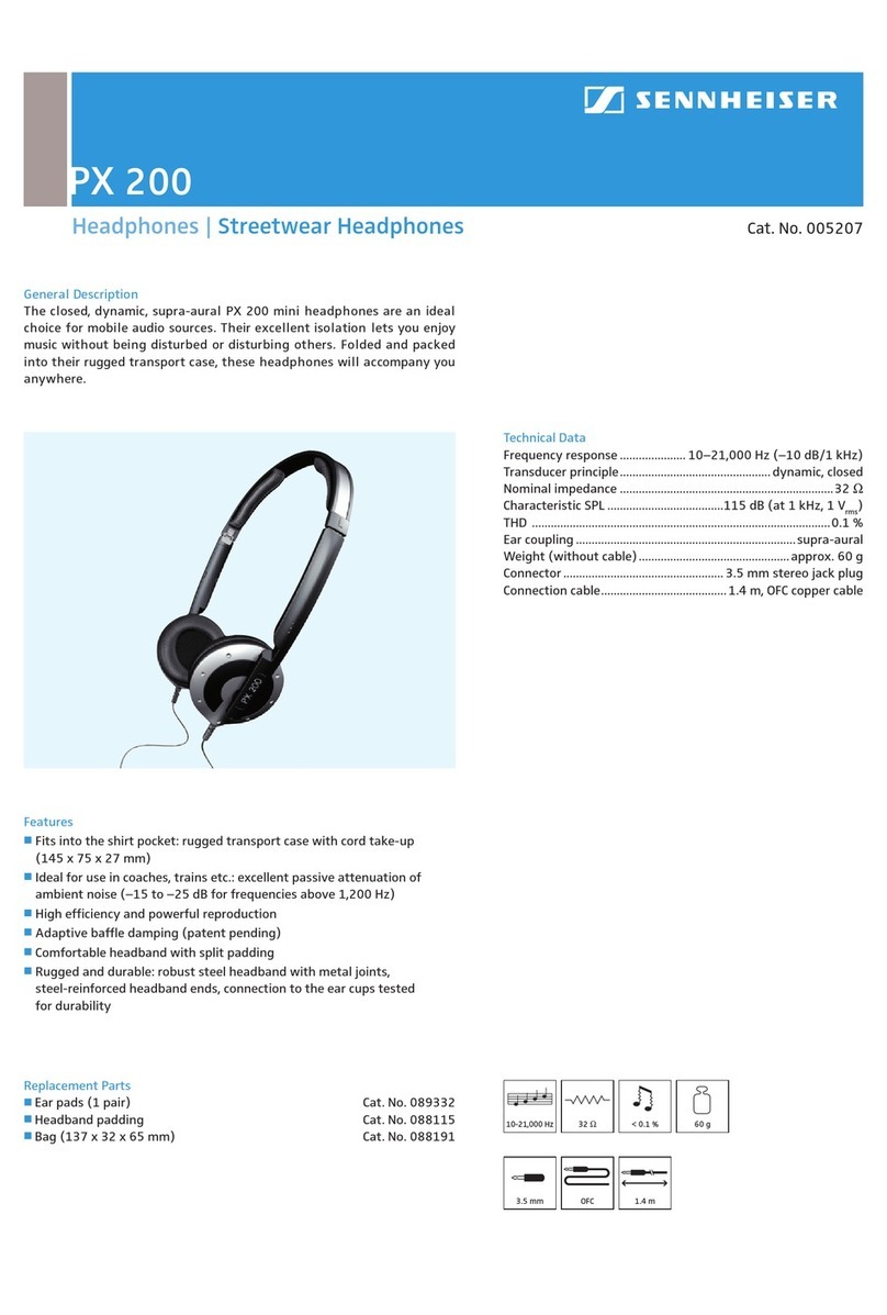 Sennheiser PX 200 datasheet