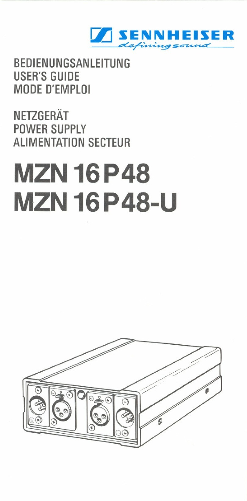 Sennheiser MZN 16 P48 User manual