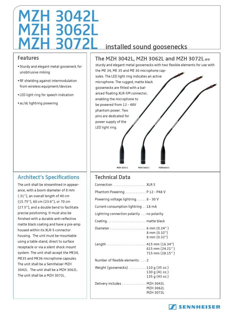 Sennheiser MZH 3042L Dimensions