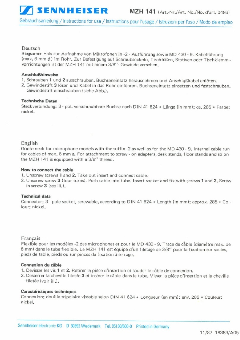 Sennheiser MZH 141 Instructions for use