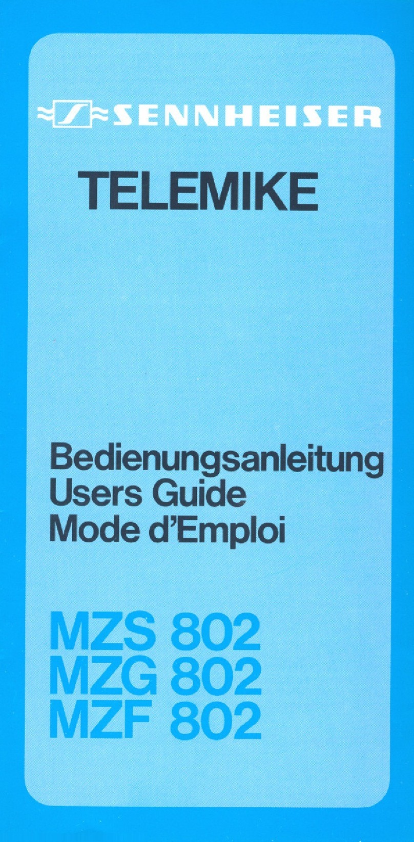 Sennheiser MZF 802 manual