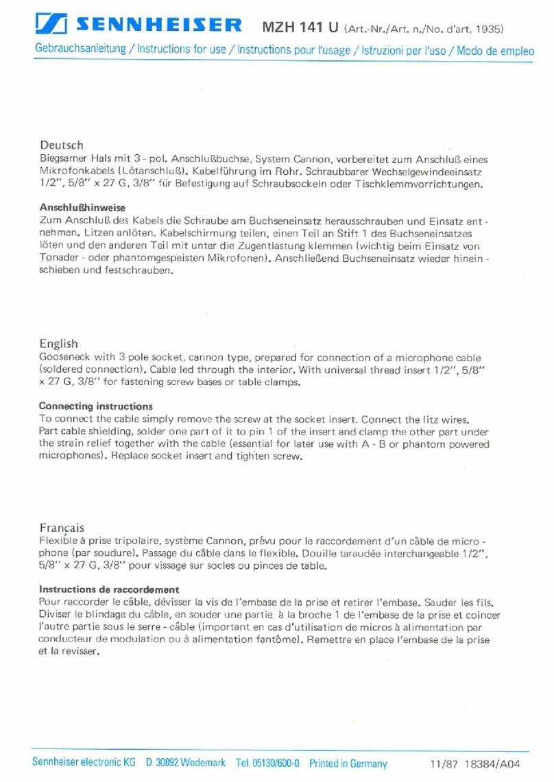 Sennheiser MZH 141 U instructions