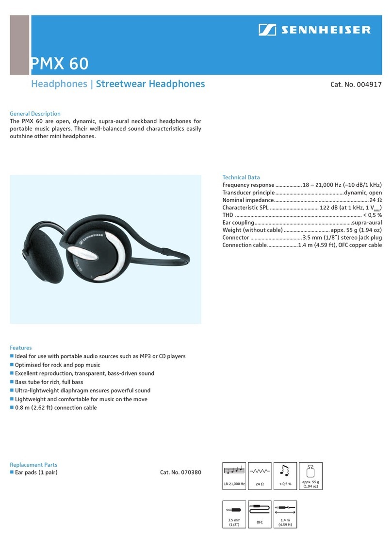 Sennheiser PMX 60 Product sheet
