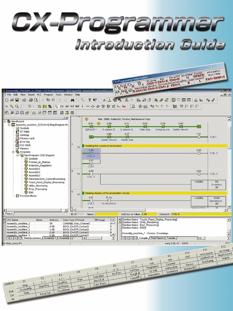 Omron CX-PROGRAMMER - INTRODUCTION GUIDE Introduction manual