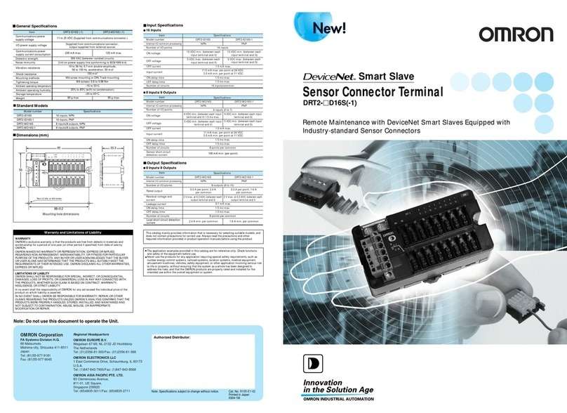 Omron DeviceNet DRT2-ID16S-1 Specifications