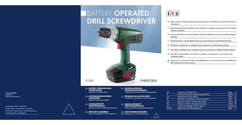 Parkside KH 3188 2 SPEED CORDLESS DRILL User manual