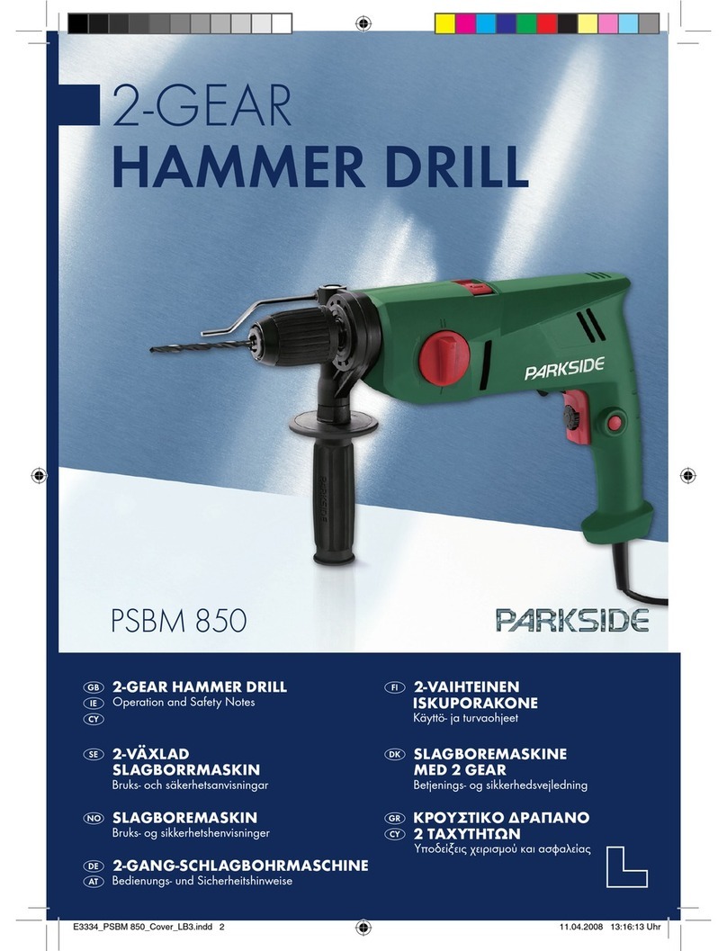 Parkside KH 3184 2-GEAR HAMMER DRILL Operation and safety notes Parkside KH 3184 2-GEAR HAMMER DRILL Operation and safety notes