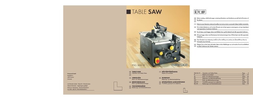 Parkside PTKS 1800 SE Operation and safety notes Parkside PTKS 1800 SE Operation and safety notes