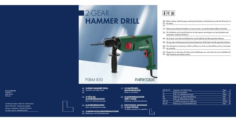 Parkside PSBM 850 Operation and safety notes