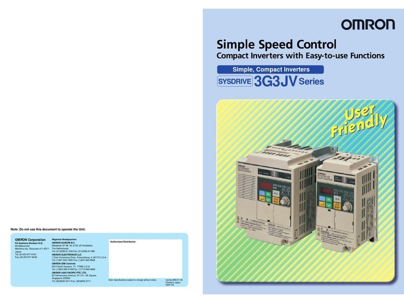 Omron SYSDRIVE 3G3JV manual