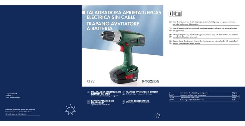 Parkside X18V Operation and safety notes