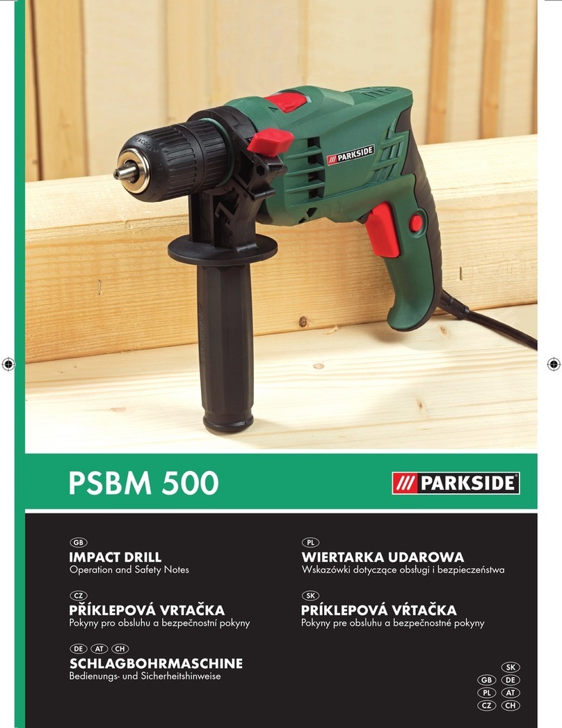 Parkside PSBM 500 Operation and safety notes