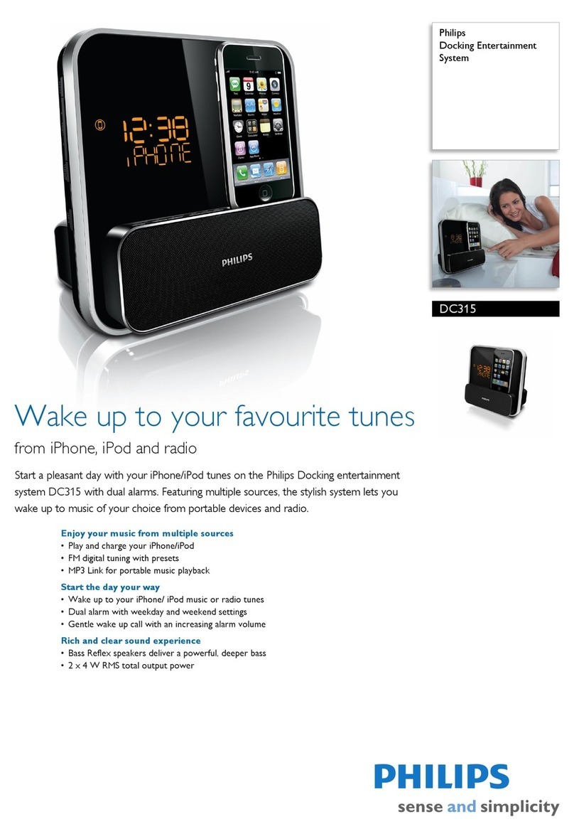 Philips DC315 - Docking Entertainment System Clock... User manual