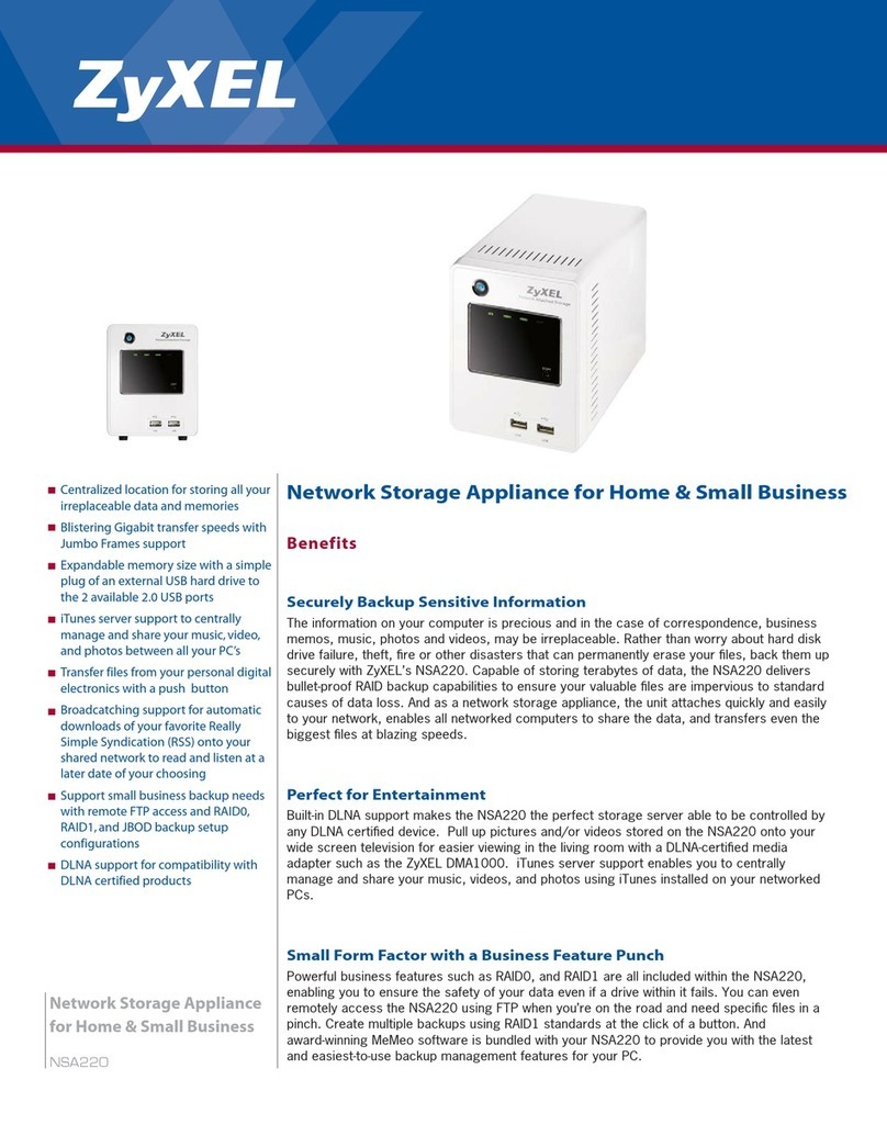 ZyXEL Communications Network Storage Appliance NSA-220 User manual