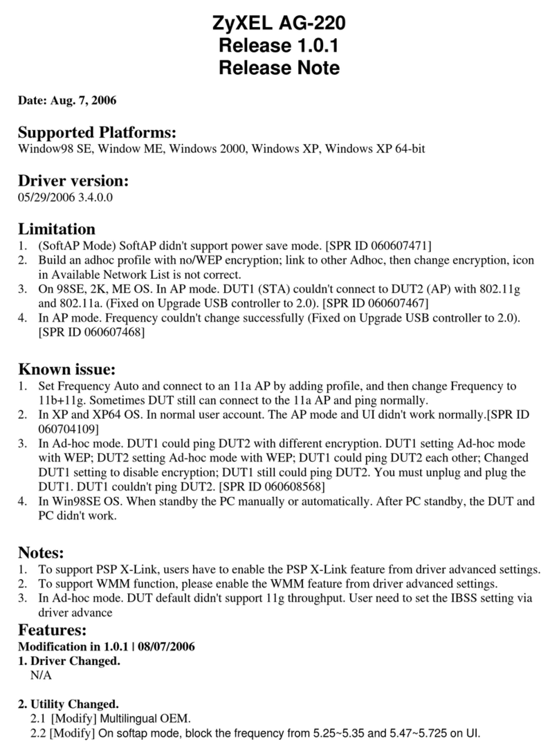 ZyXEL Communications AG-220 release note