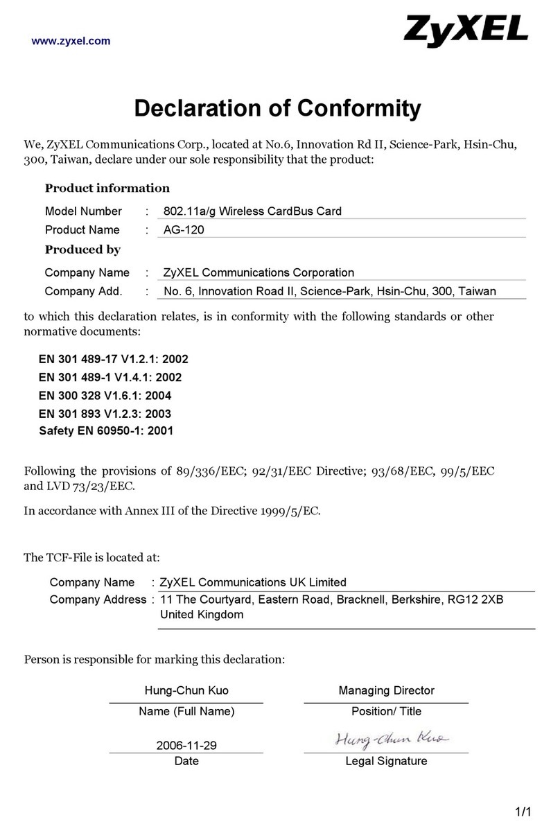 ZyXEL Communications AG-120 Reference guide