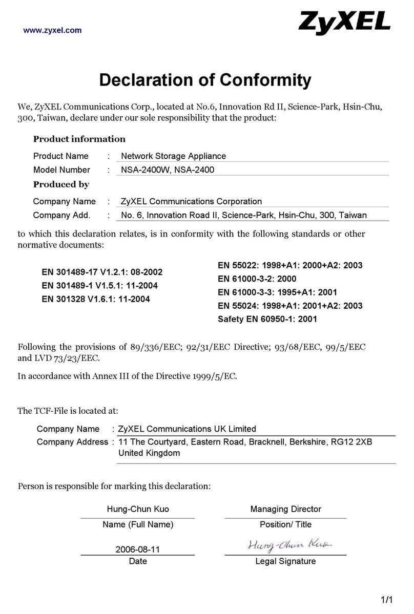 ZyXEL Communications NSA-2400 Reference guide