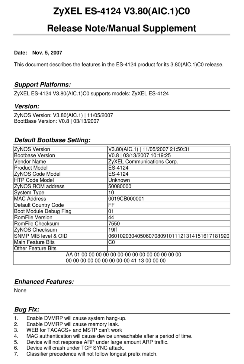 ZyXEL Communications Dimension ES-4124 Instruction Manual