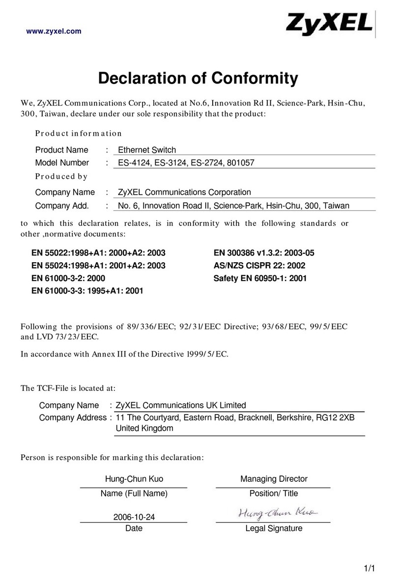ZyXEL Communications ZyXEL Dimension ES-2724 Reference guide