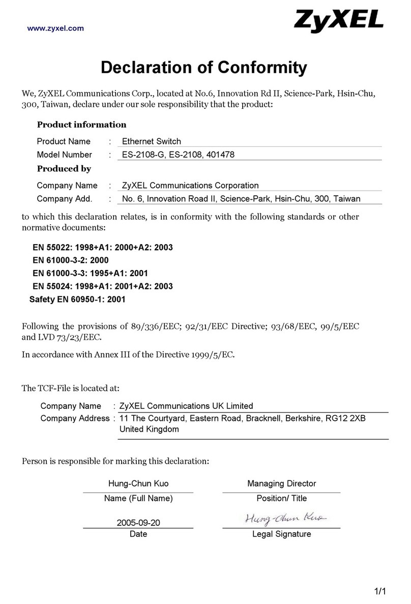 ZyXEL Communications ES-2108 Reference guide