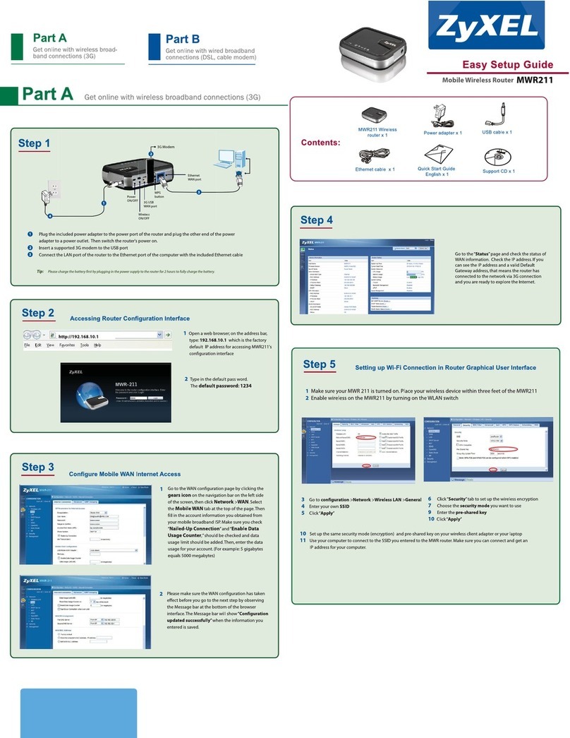 ZyXEL Communications MWR211 Quick start guide ZyXEL Communications MWR211 Quick start guide