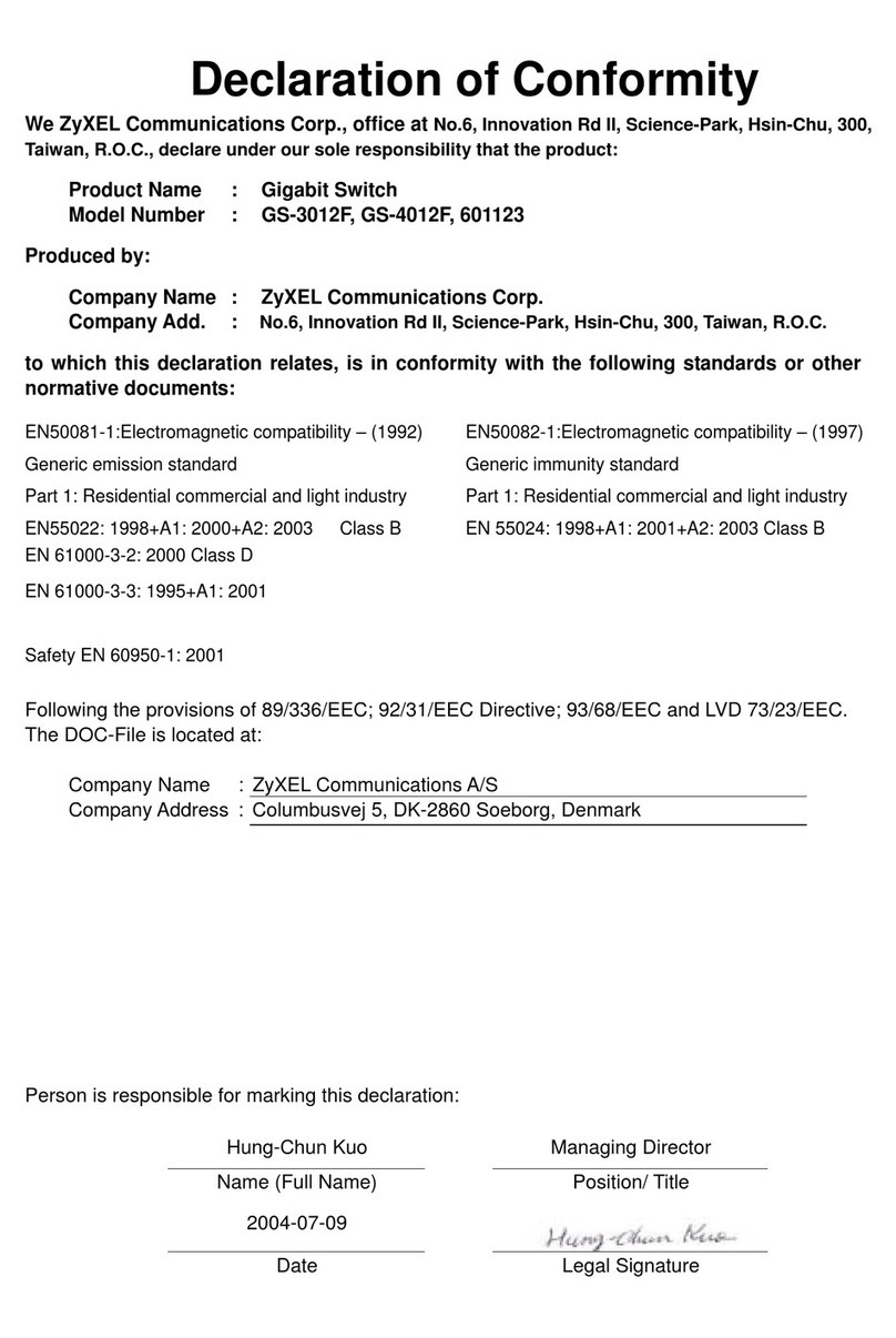 ZyXEL Communications Dimension GS-3012F Reference guide