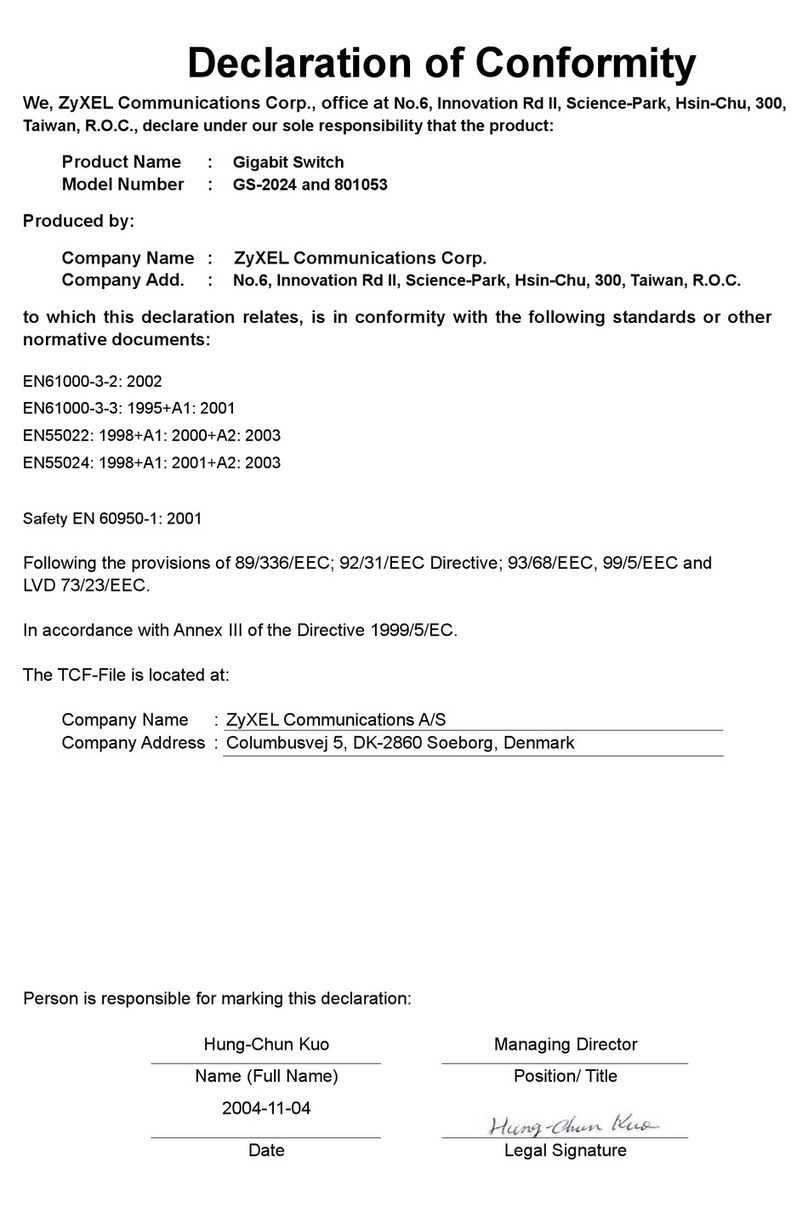 ZyXEL Communications Dimension GS-2024 Reference guide