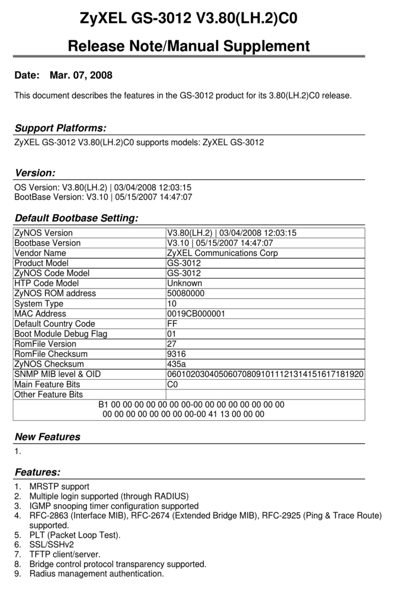 ZyXEL Communications Dimension GS-3012 release note