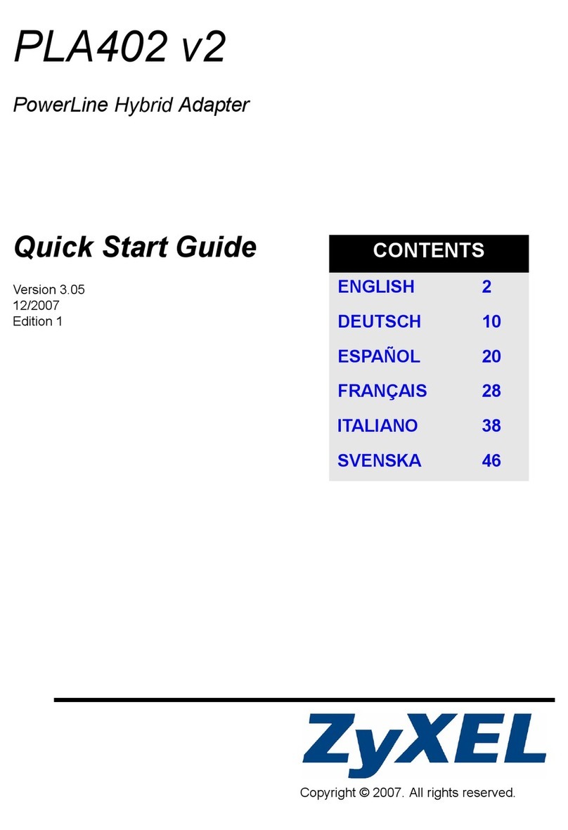 ZyXEL Communications PLA-402 V2 quick start guide