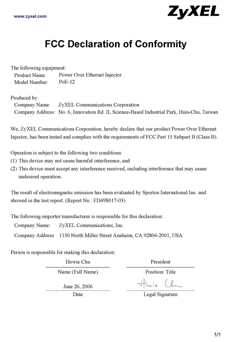 ZyXEL Communications POE-12 Reference guide