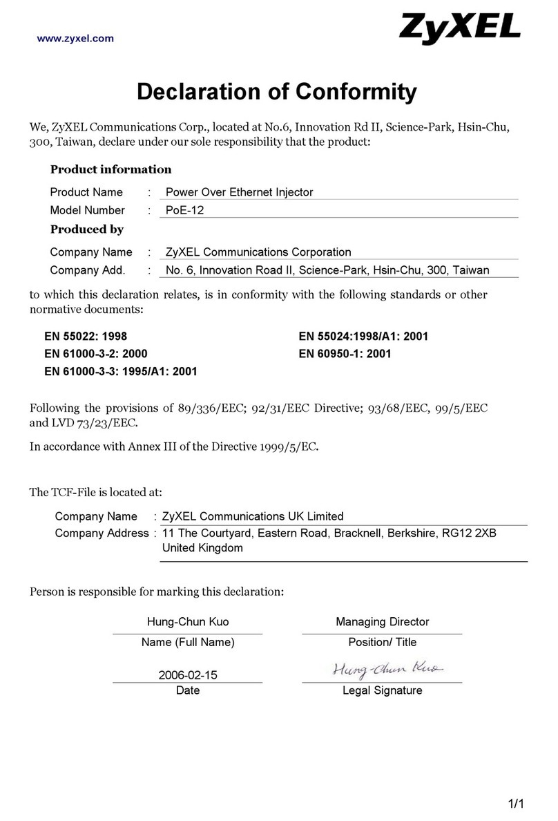 ZyXEL Communications POE-12 Reference guide