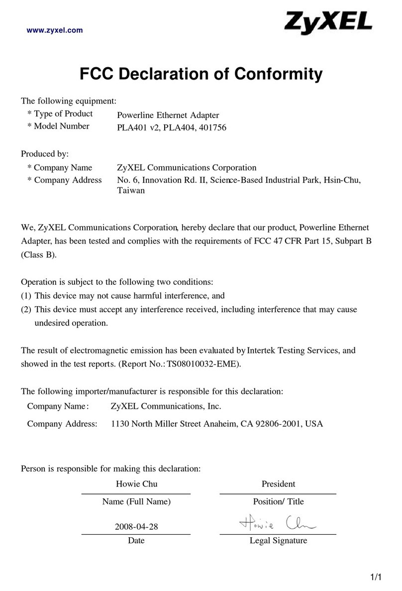 ZyXEL Communications PLA-401 v2 Reference guide