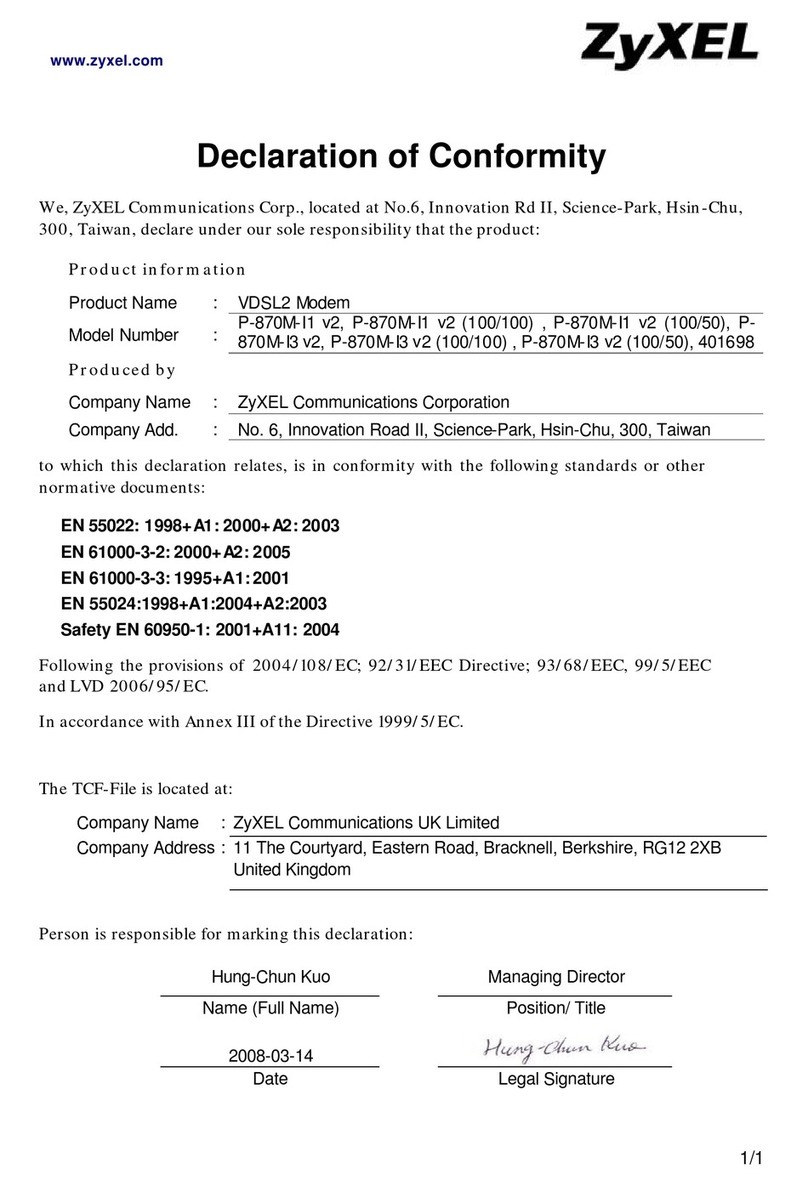 ZyXEL Communications P-870M-I1 V2 Reference guide