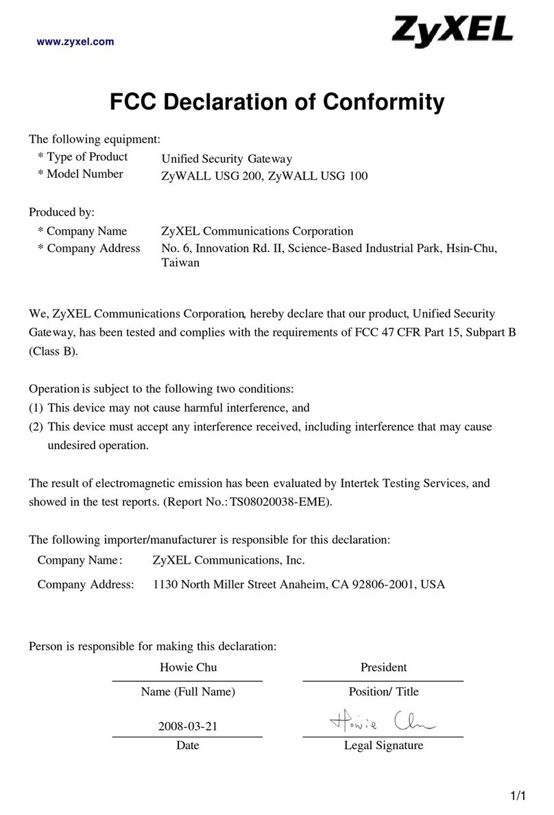 ZyXEL Communications ZyWALL USG 100 Series supplementary guide