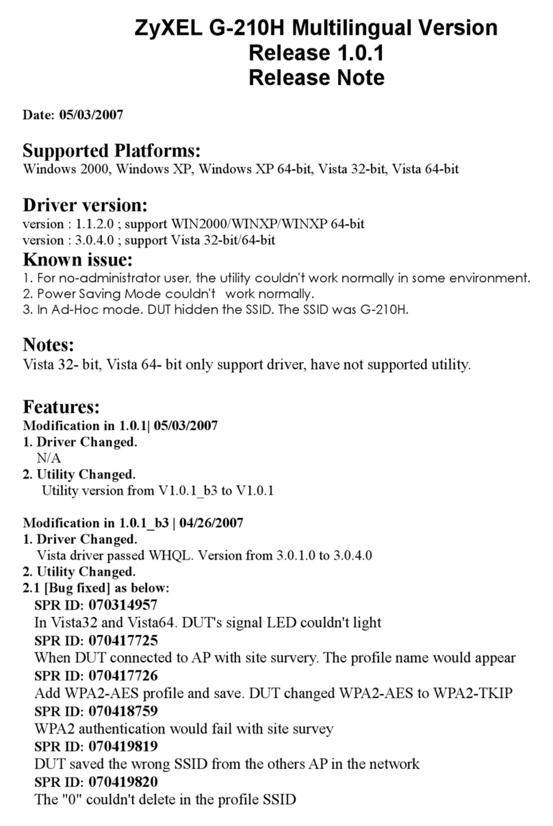 ZyXEL Communications G-210H Instruction Manual