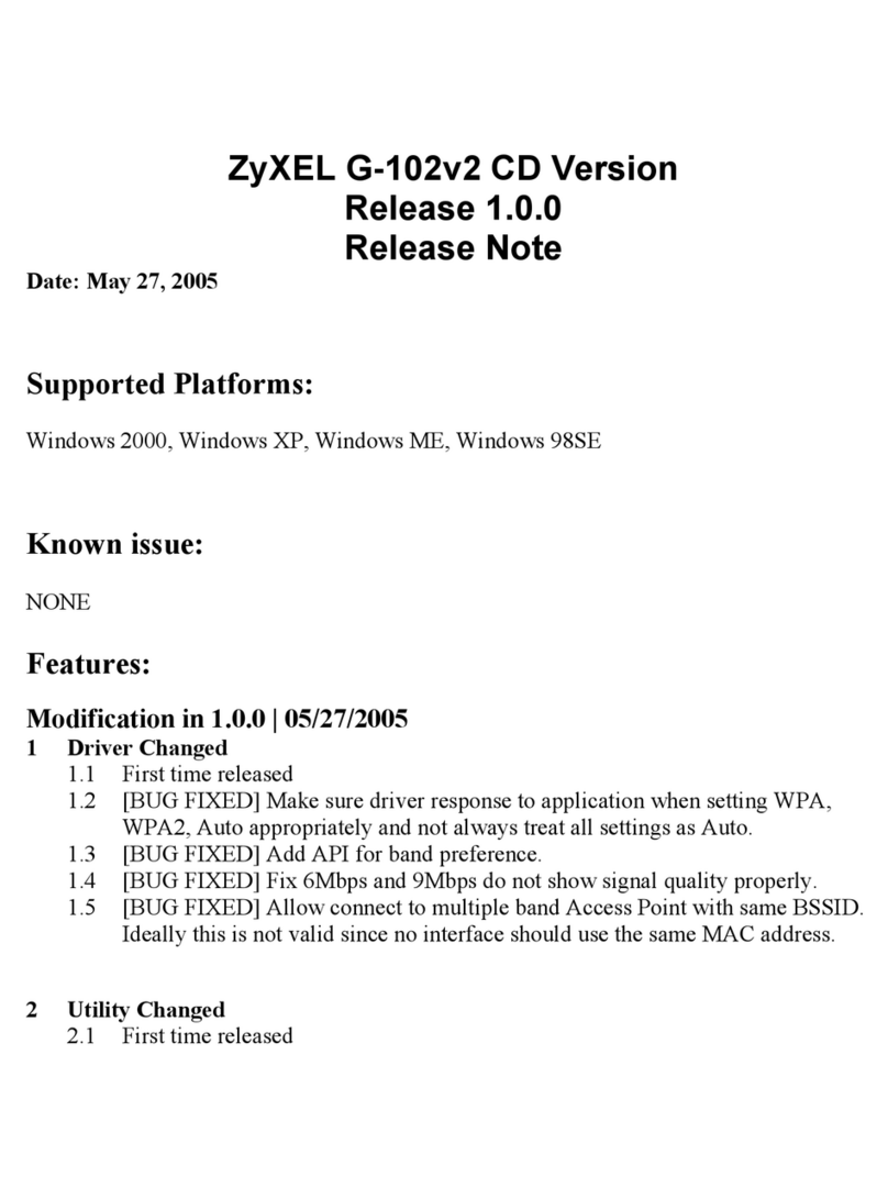 ZyXEL Communications G-102 release note ZyXEL Communications G-102 release note