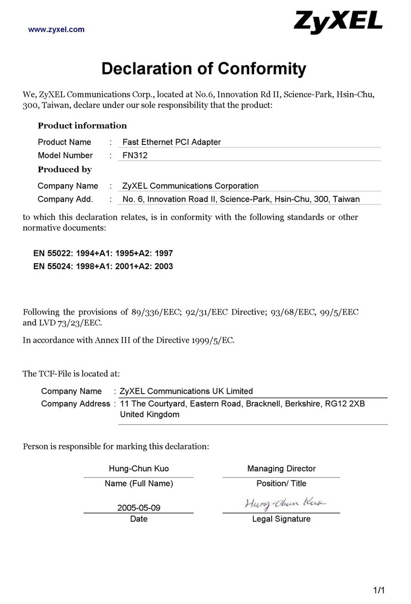 ZyXEL Communications FN-312 Reference guide