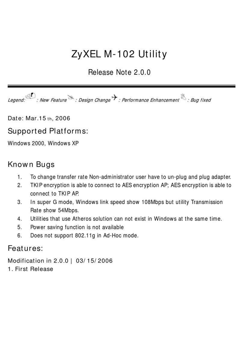 ZyXEL Communications M-102 release note ZyXEL Communications M-102 release note