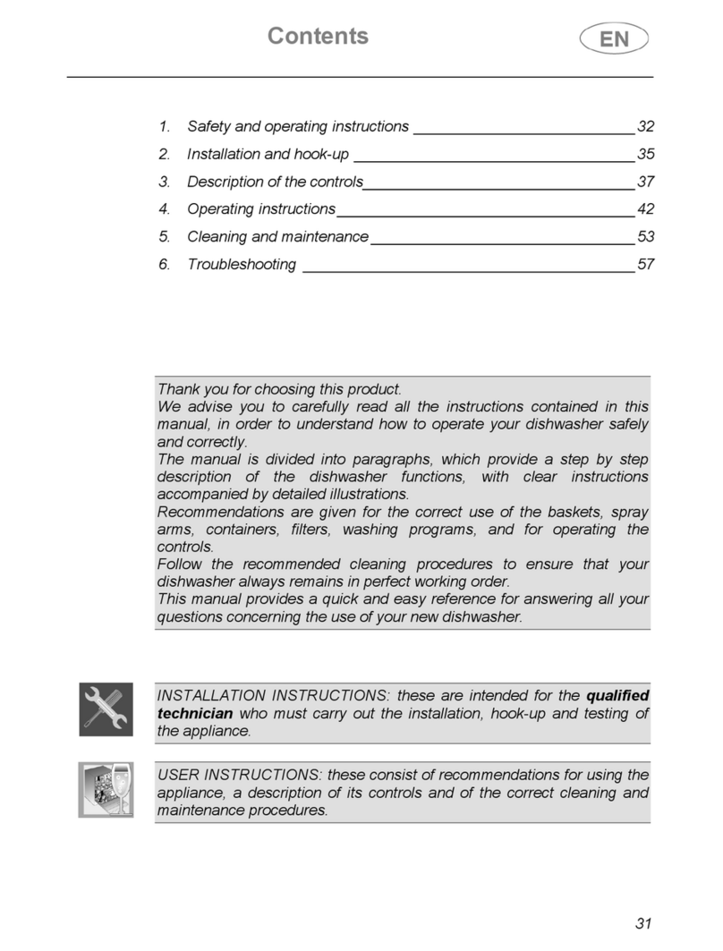 Smeg Dishwasher DWI409C User manual